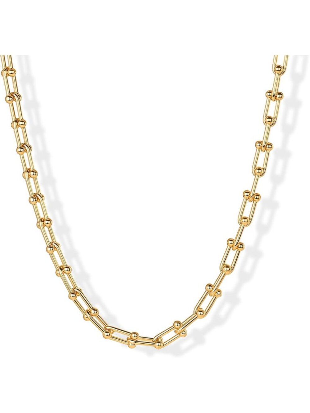 Chunky 14K Gold Plated Graduated Chain Choker Necklace for Women - Stylish